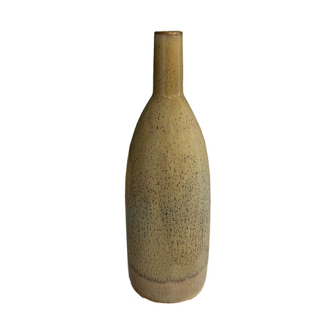 Tan / Olive Speckled Ceramic Vase (A+D)