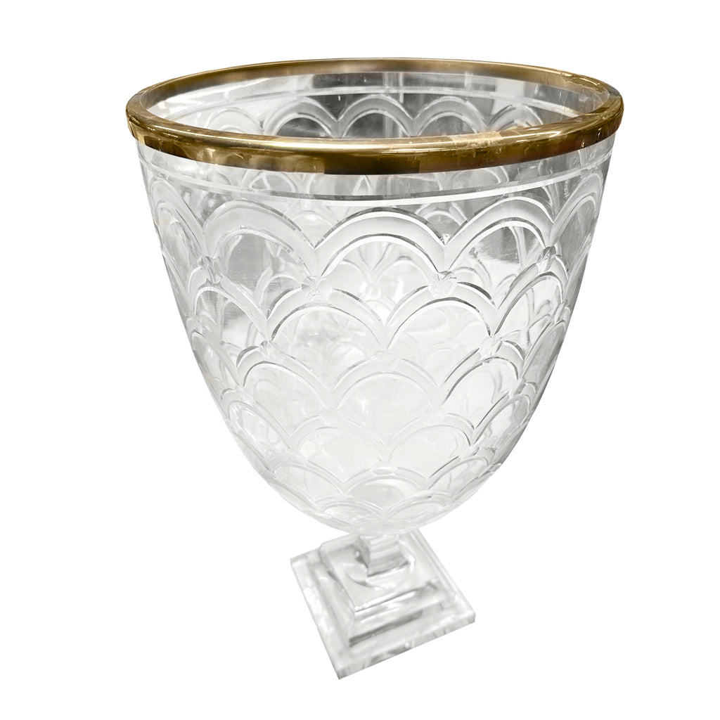 Large Gold Rim Glass Vase