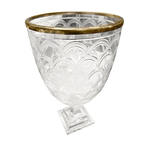 Large Gold Rim Glass Vase