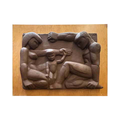 Mounted Art Deco Family Sculpture Artwork