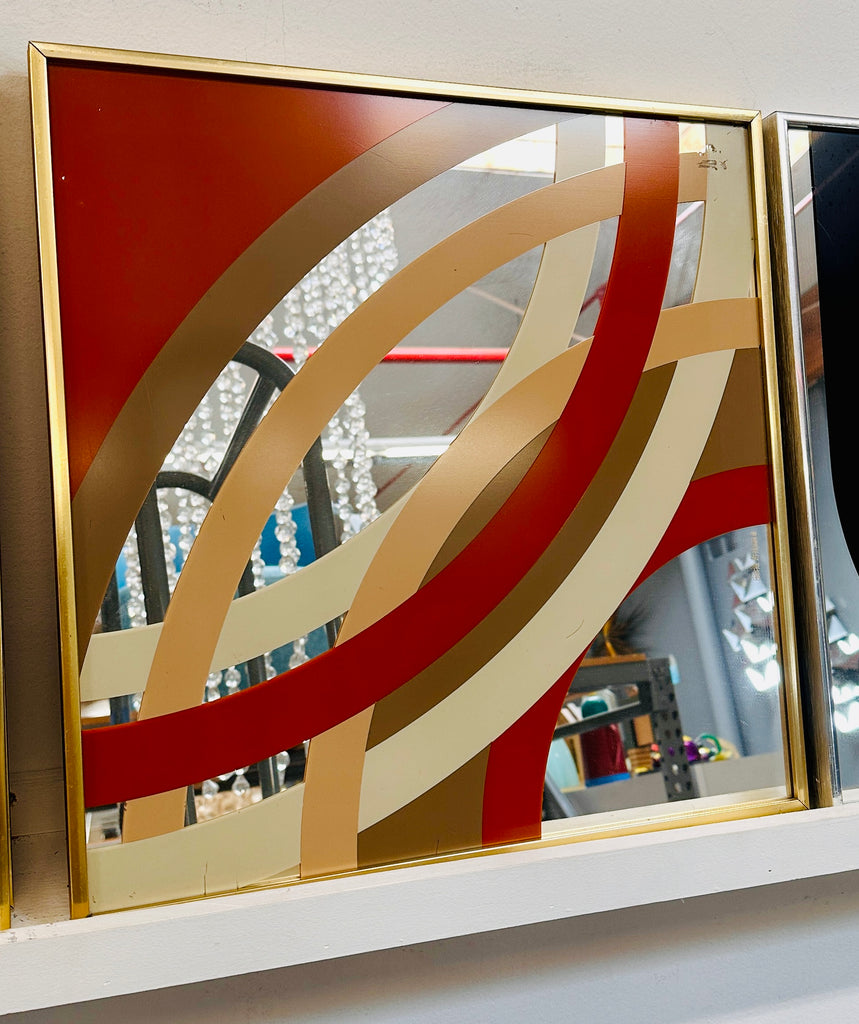 Orange Cream Gold & Bronze Mirror Art