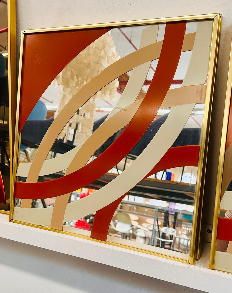 Orange Cream & Gold Mirror Art