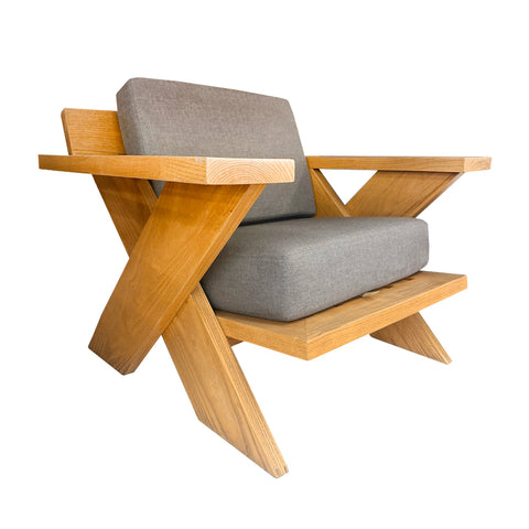 Wide Wood Outdoor Arm Chair