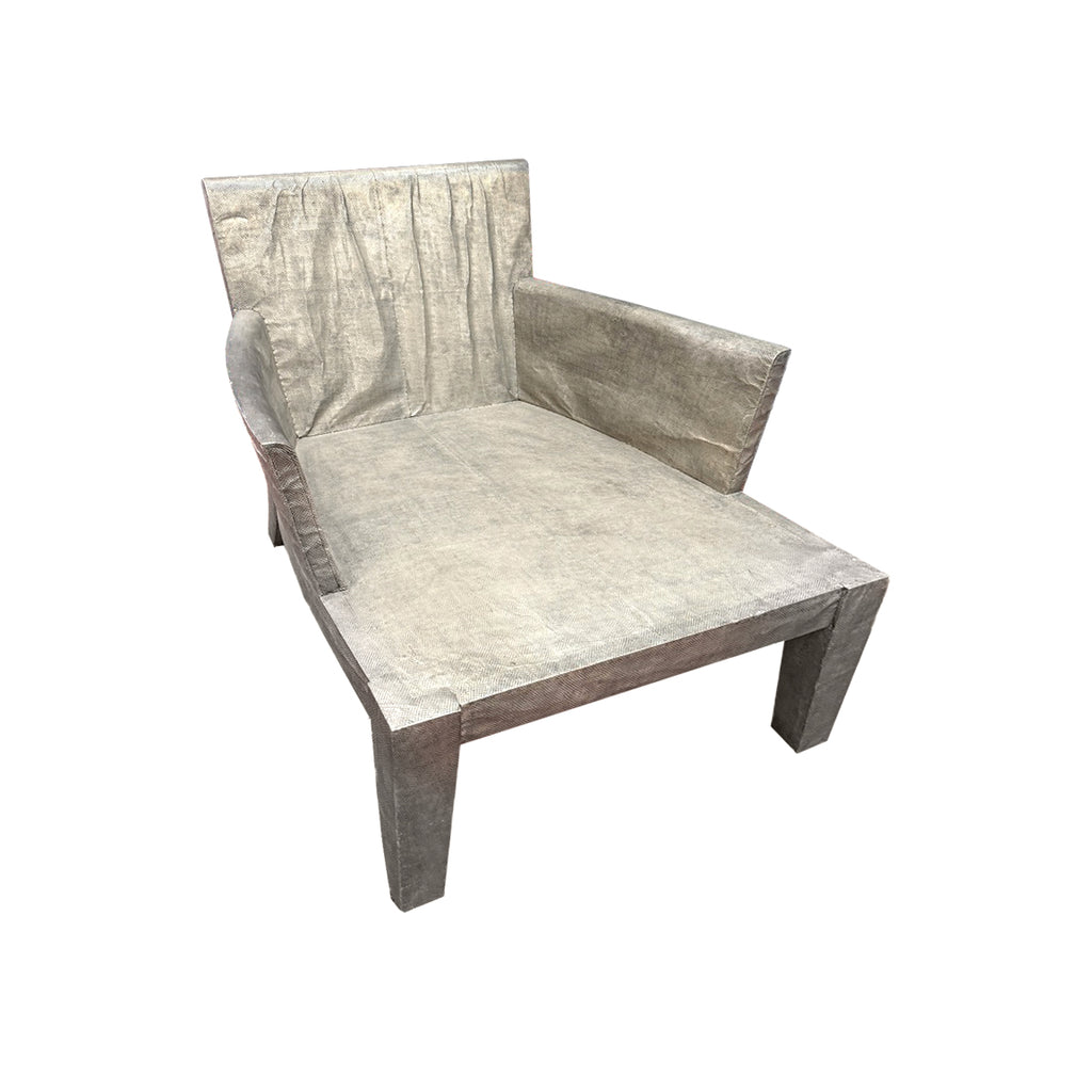 Hammered Metal Plated Sculptural Lounge Chair