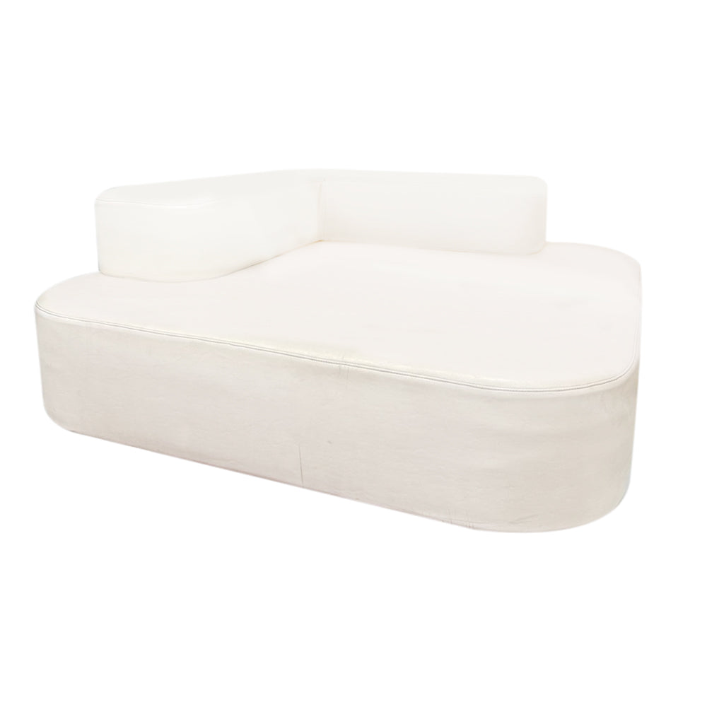 White Leather Squared Lounge Seat