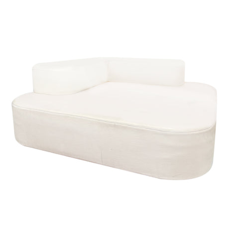 White Leather Squared Lounge Seat