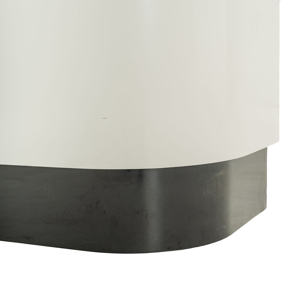 White Curved Bar with Black Base