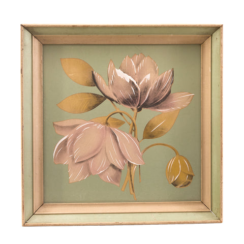 0.113 (A+D) Green Vintage Flower Print