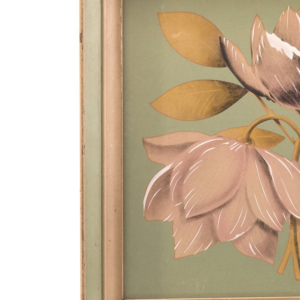 0.113 (A+D) Green Vintage Flower Print