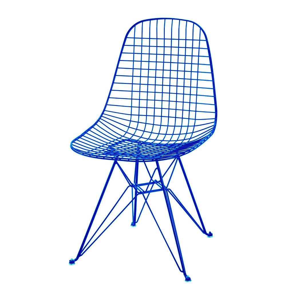 Blue Wire Chair on Eiffel Base
