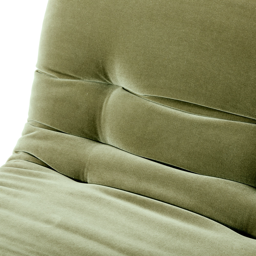 Olive Green Velour Chaise Lounger