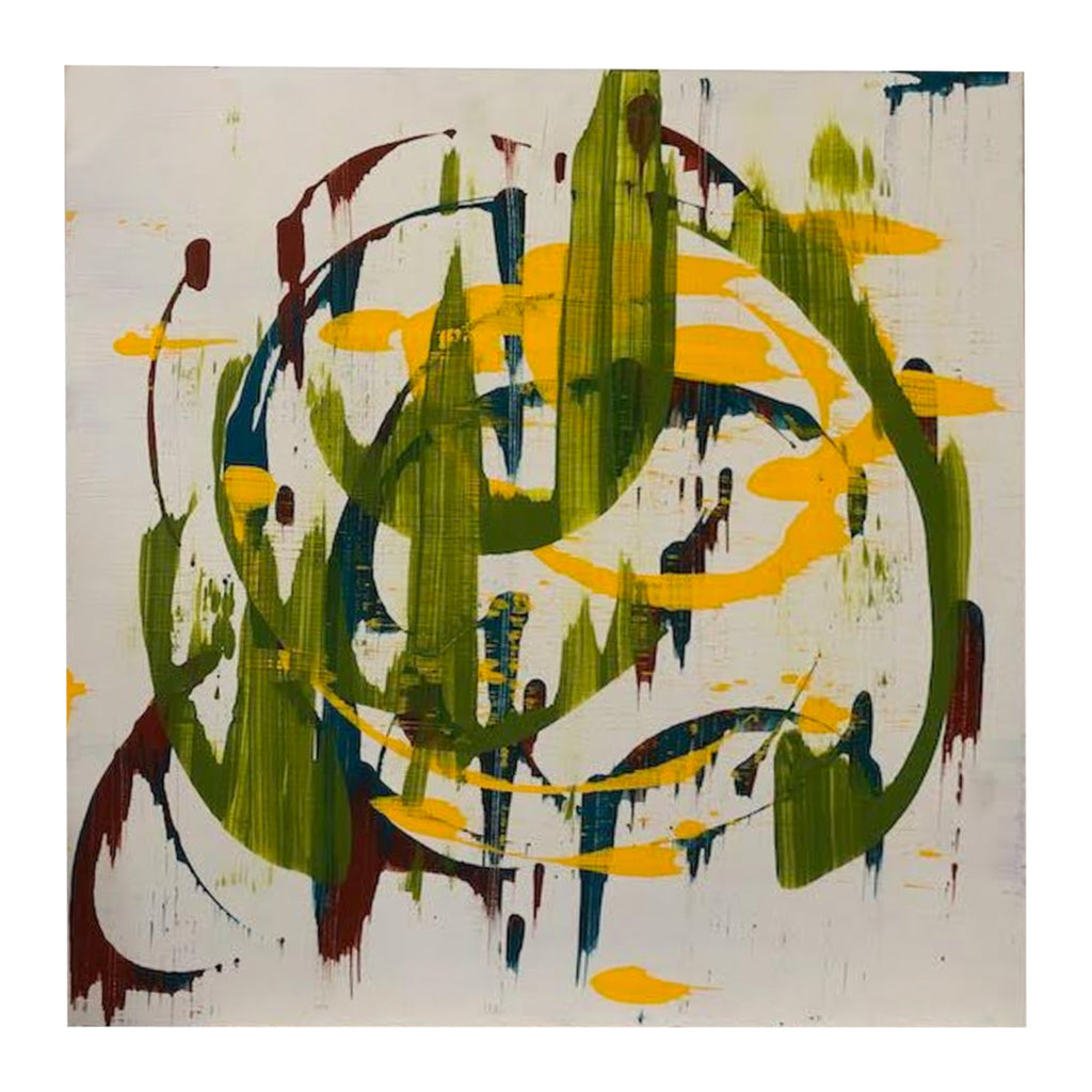 1046 (A+D) Green Red Blue Painted Swirls