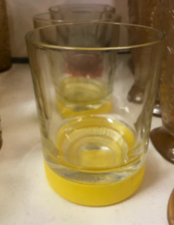 Yellow Dipped Drinking Glass