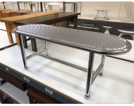 Curved Edge Chrome Bench