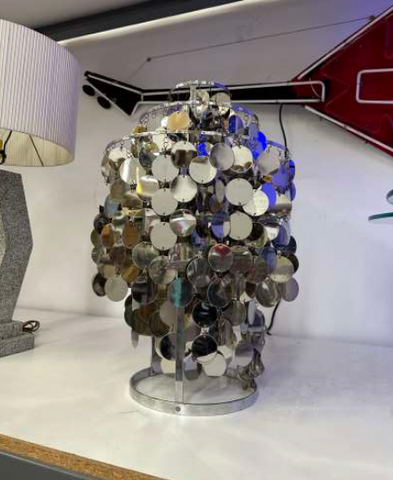 Silver Disco Hanging Circles Table Lamp