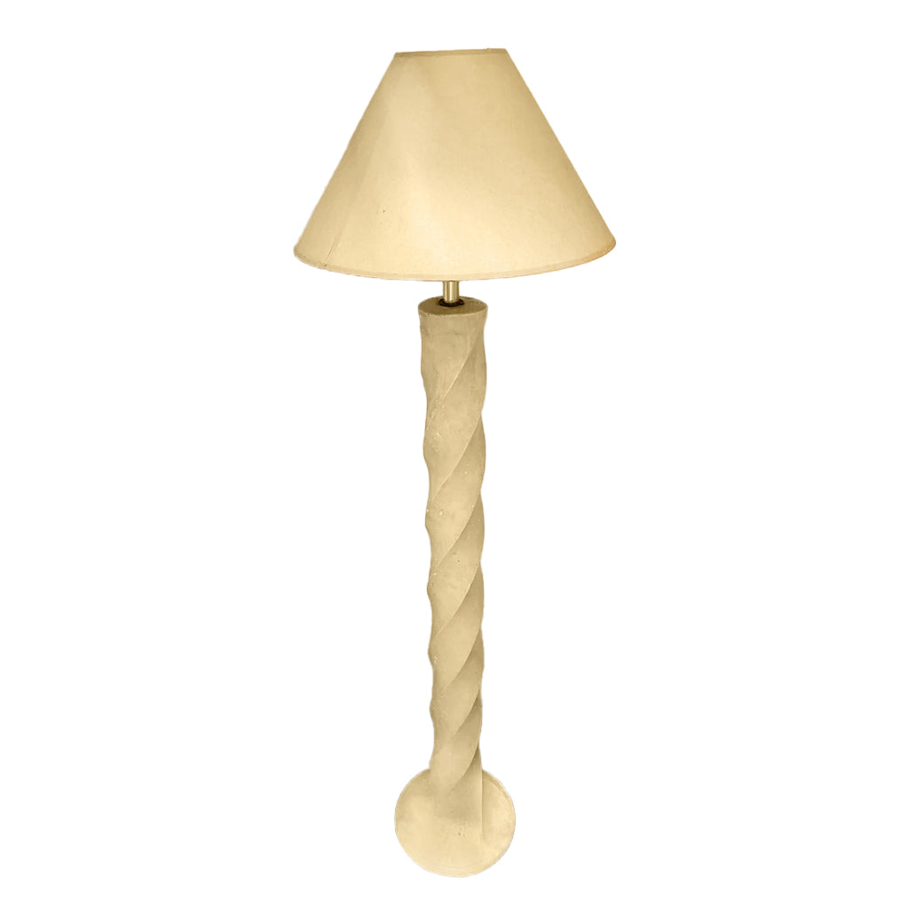 Tan Deco Spiral Stone Floor Lamp