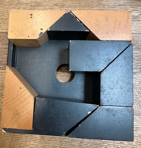 Black & Natural Wood Puzzle Blocks