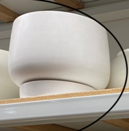 Large White Rounded Planter with Short Base