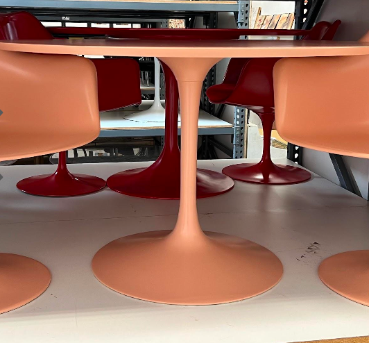 Pink Saarinen Tulip Dining Table