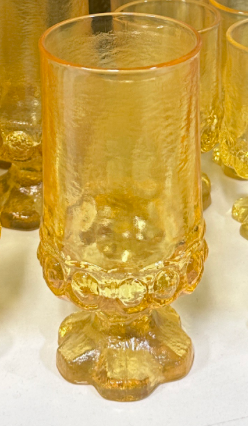 Yellow Tall Flower Base Glass