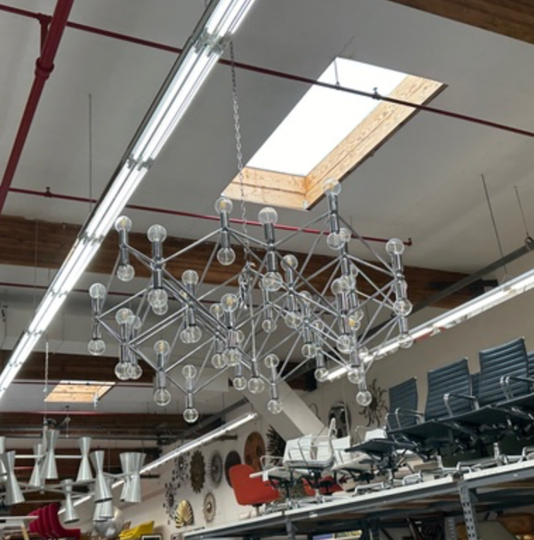 Chrome Geometric Chandelier