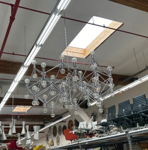 Chrome Geometric Chandelier