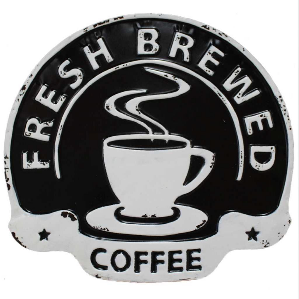 'Fresh Brewed Coffee' Metal Sign (A+D)