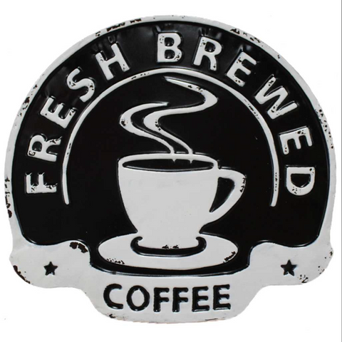 'Fresh Brewed Coffee' Metal Sign (A+D)