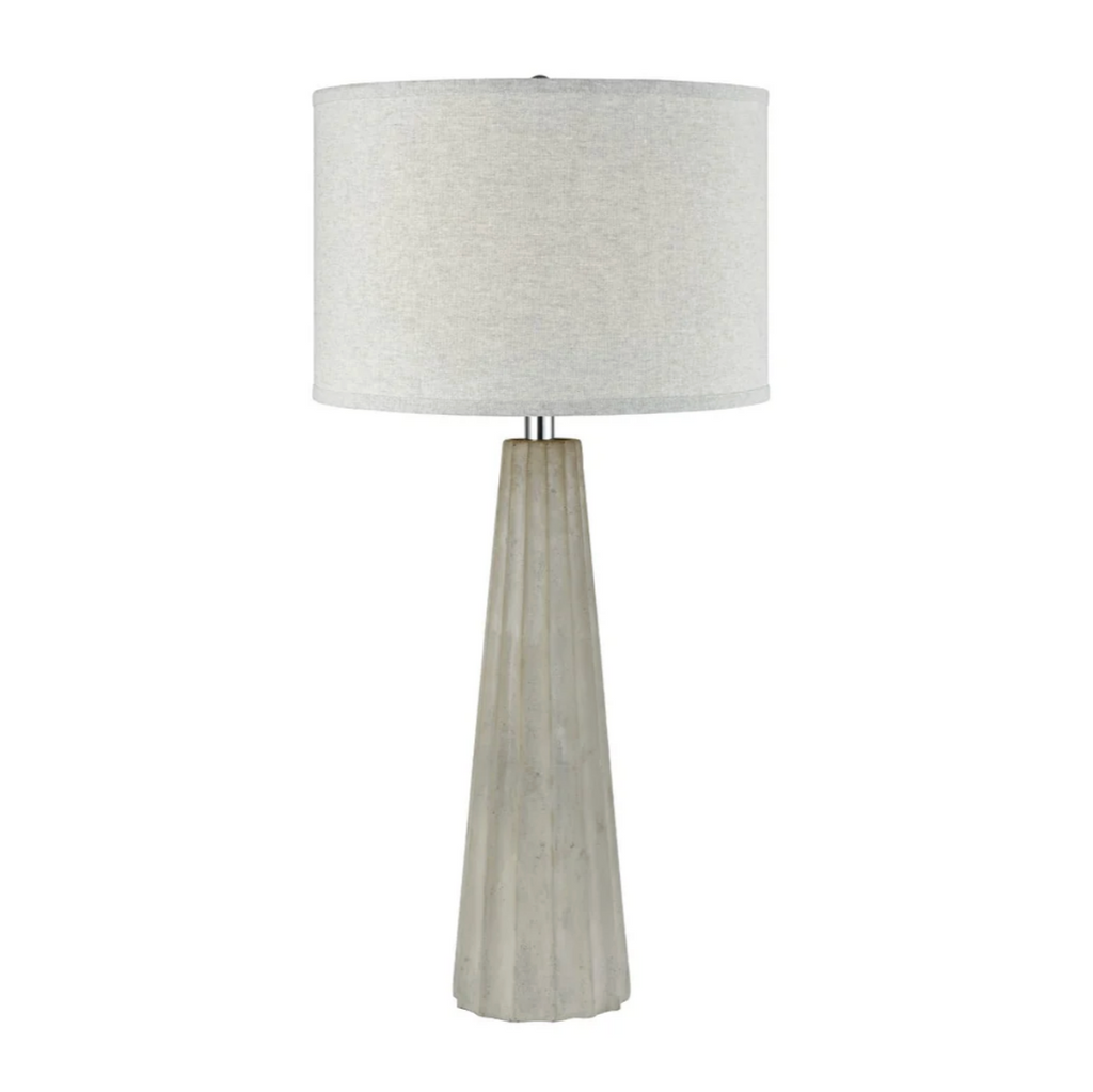 White Stone Star Pillar Table Lamp