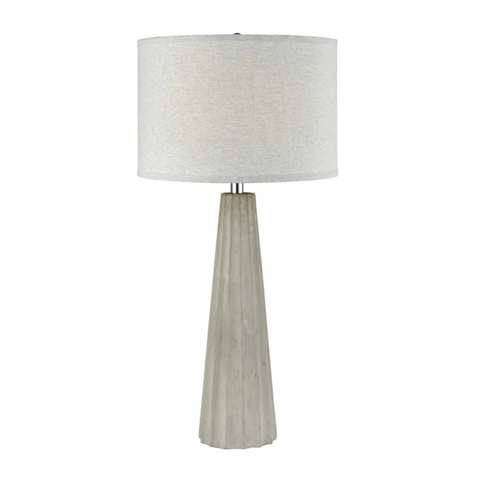 White Stone Star Pillar Table Lamp
