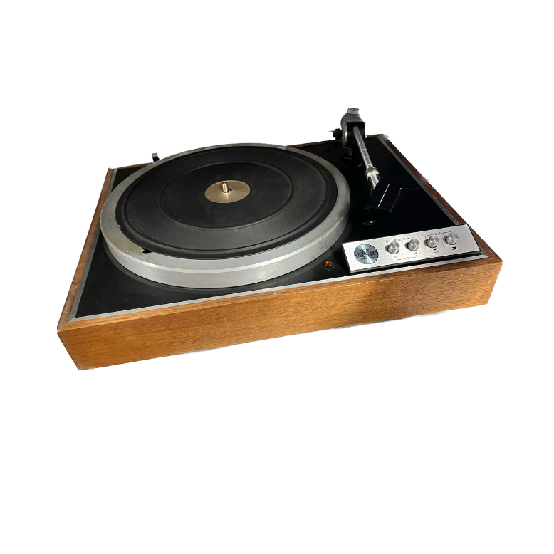 Black Turntable w/ Wood Frame