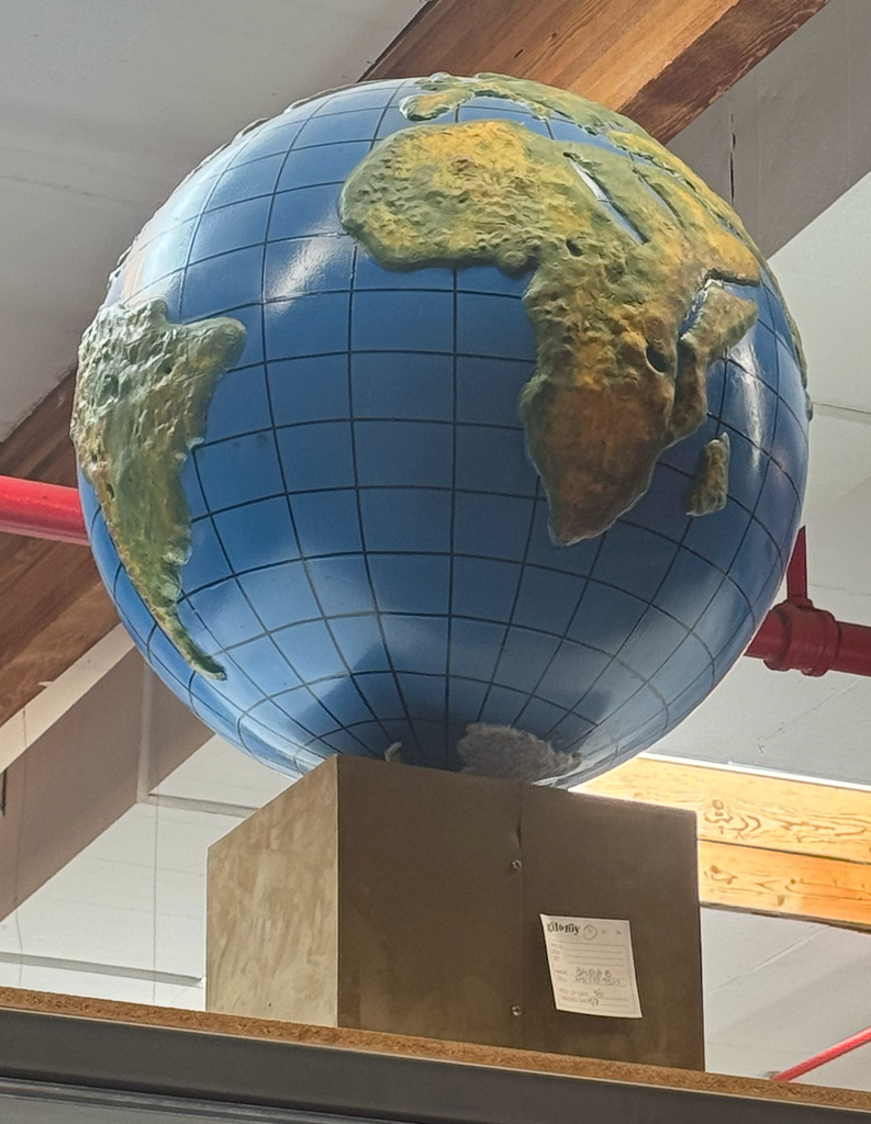 Blue Globe with Gold Stand