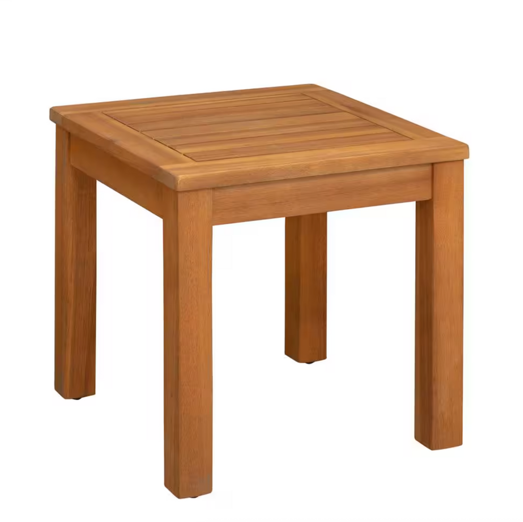 Slatted Wood Side Table