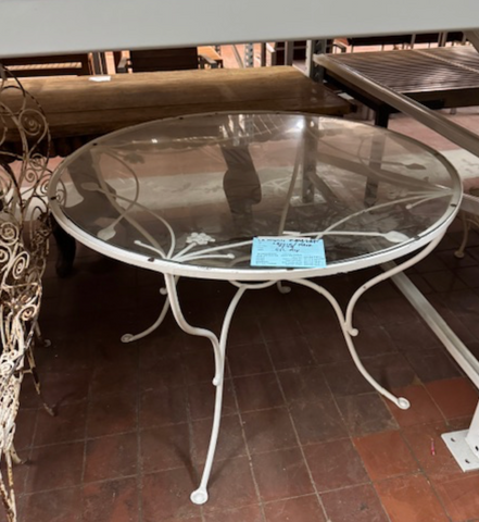 White Metal Patio Table