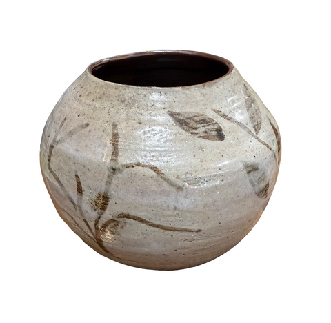 Neutal Pot with leaves decal