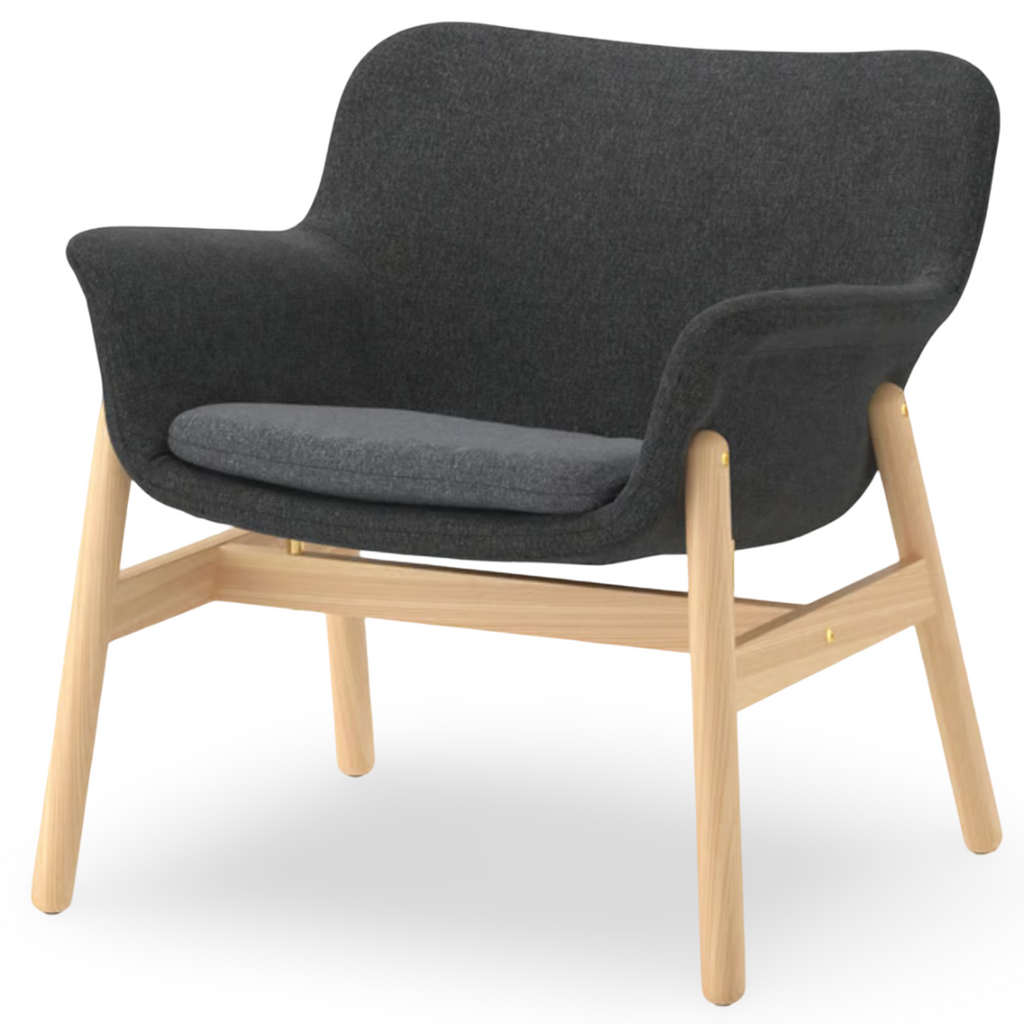 Dark Grey Fabric Lounge Chair