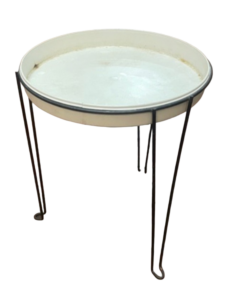 White Black Wire Metal Outdoor Table