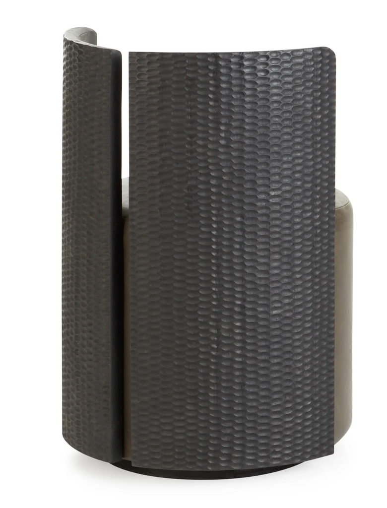 Curved Dark Brown Leather Seat