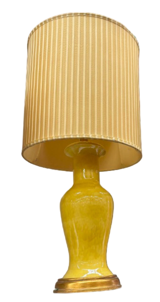Yellow Ceramic Lamp With Yellow Shade