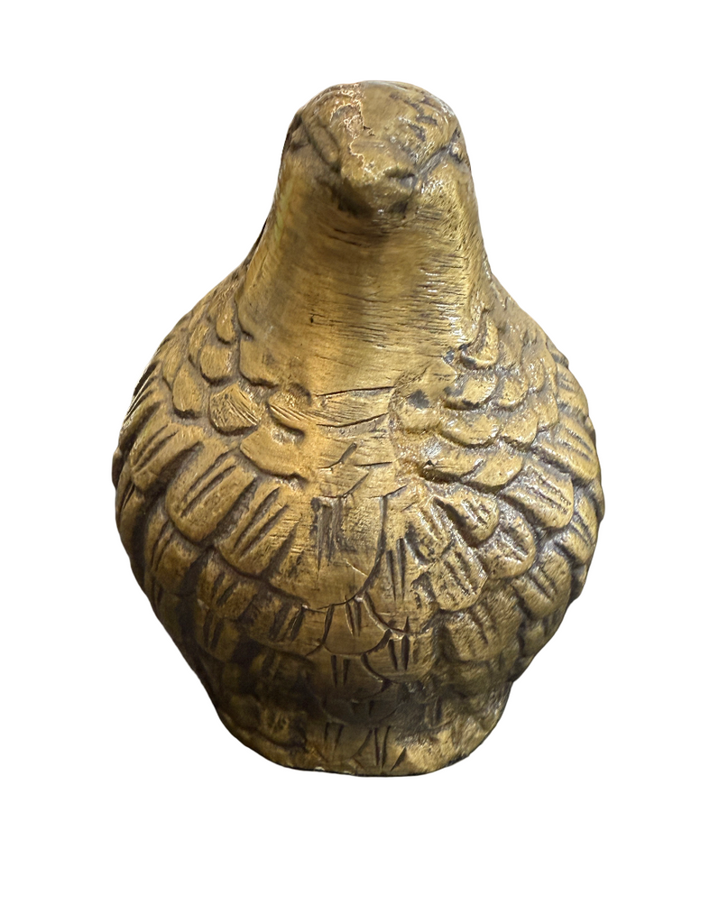 Small Gold Round Bird Figure