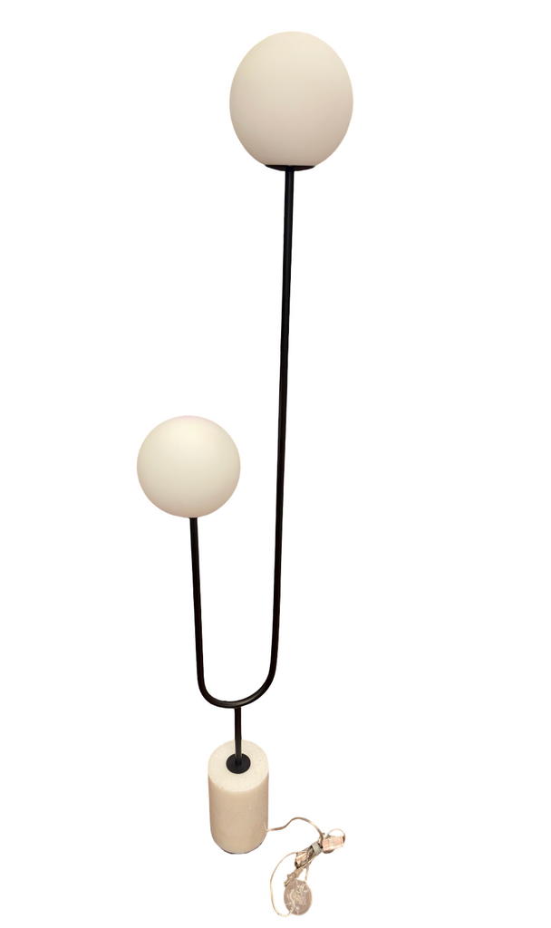 Marble base orb floor lamp