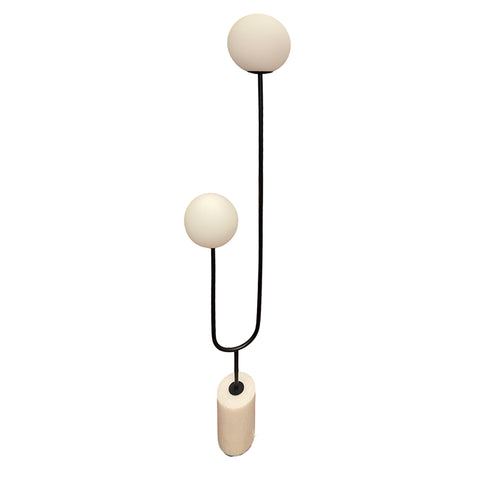 Marble Base Double Orb Floor Lamp