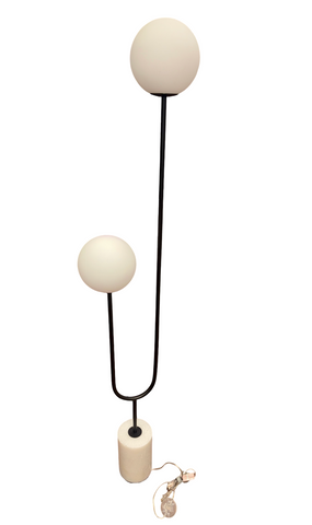 Marble base orb floor lamp