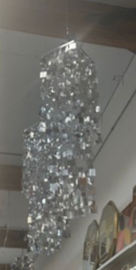 Silver Square Hanging Lamp