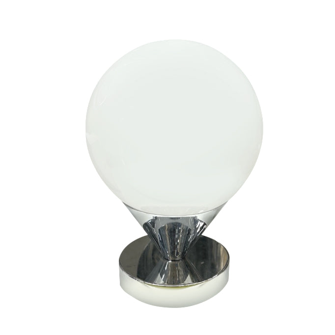 White Orb Table Lamp with Chrome Base