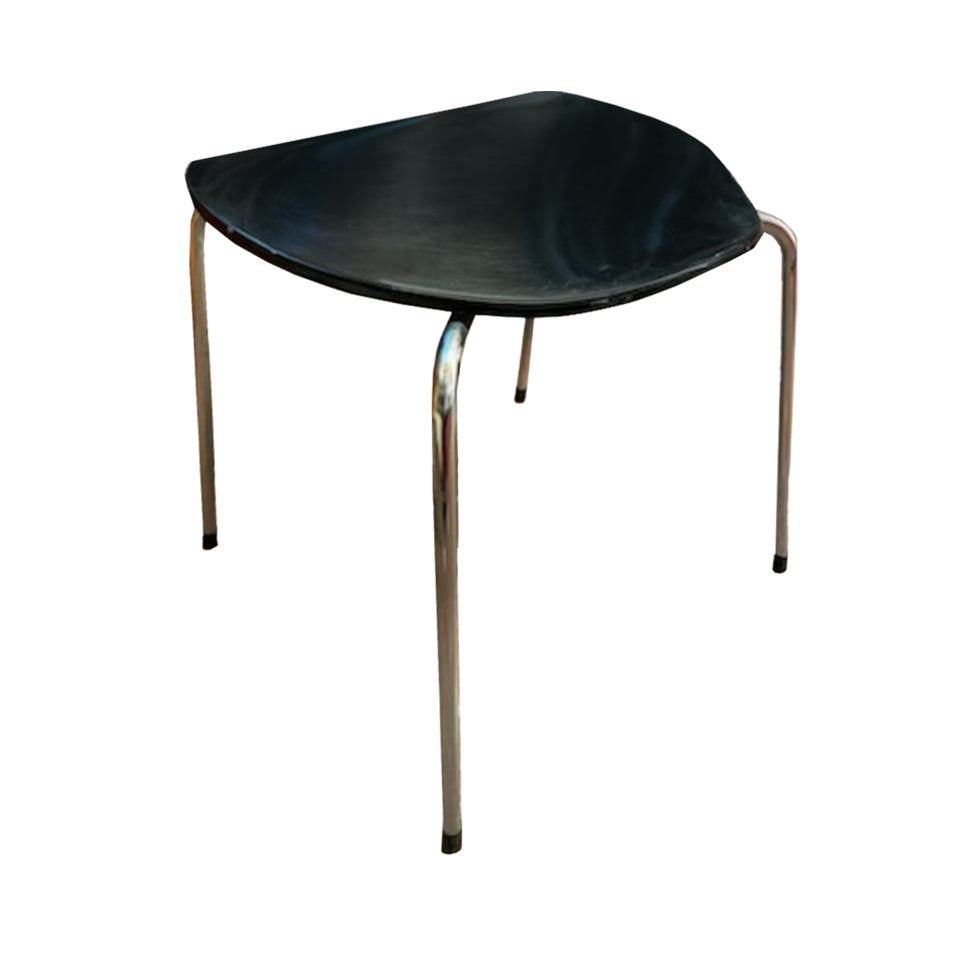 Black & Chrome Stool / Ottoman