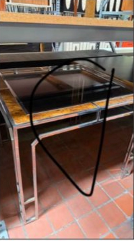 Burl Chrome Table