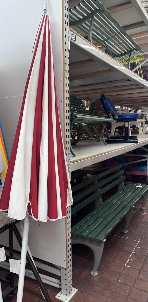 Red and White Striped Umbrella