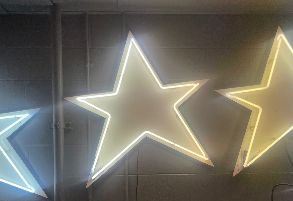 White Neon Star Light