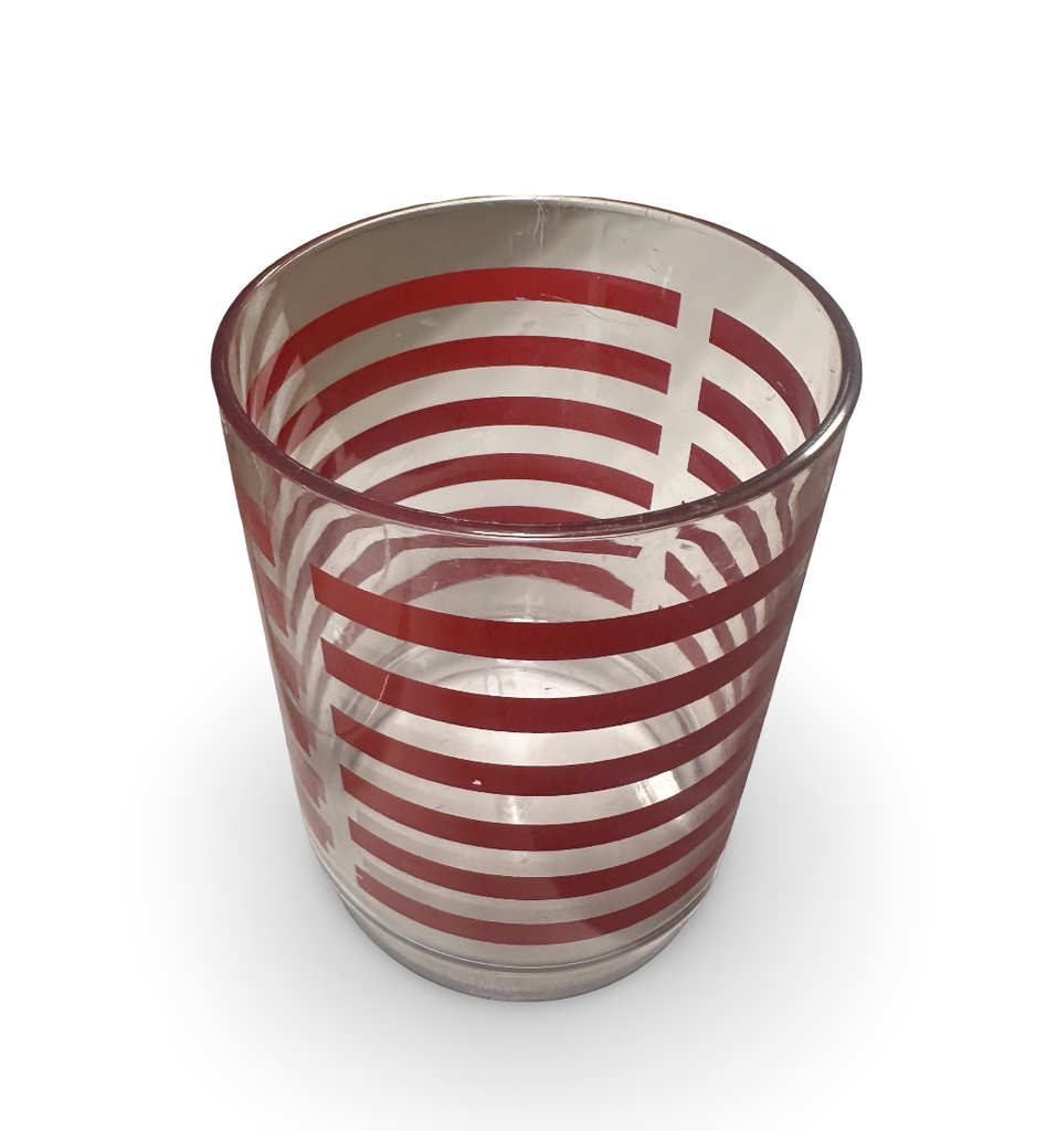 Clear Red Striped Cup